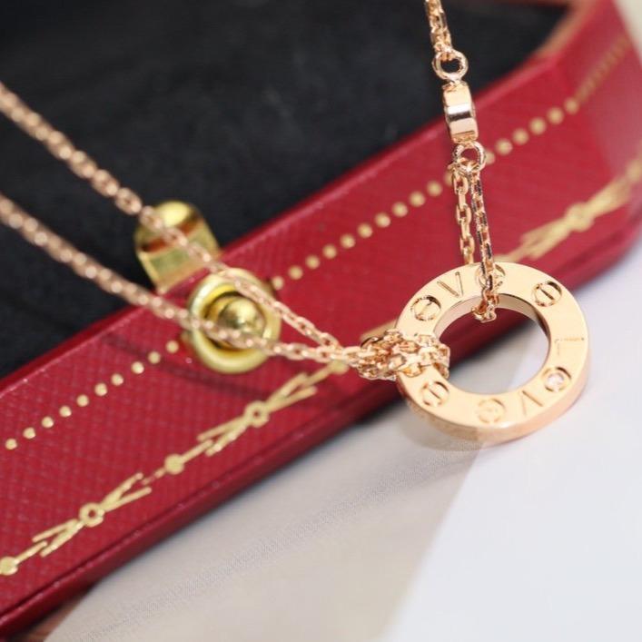 [Eterna Jewels]LOVE NECKLACE ADJUSTABLE ROSE GOLD 2 DIAMOND