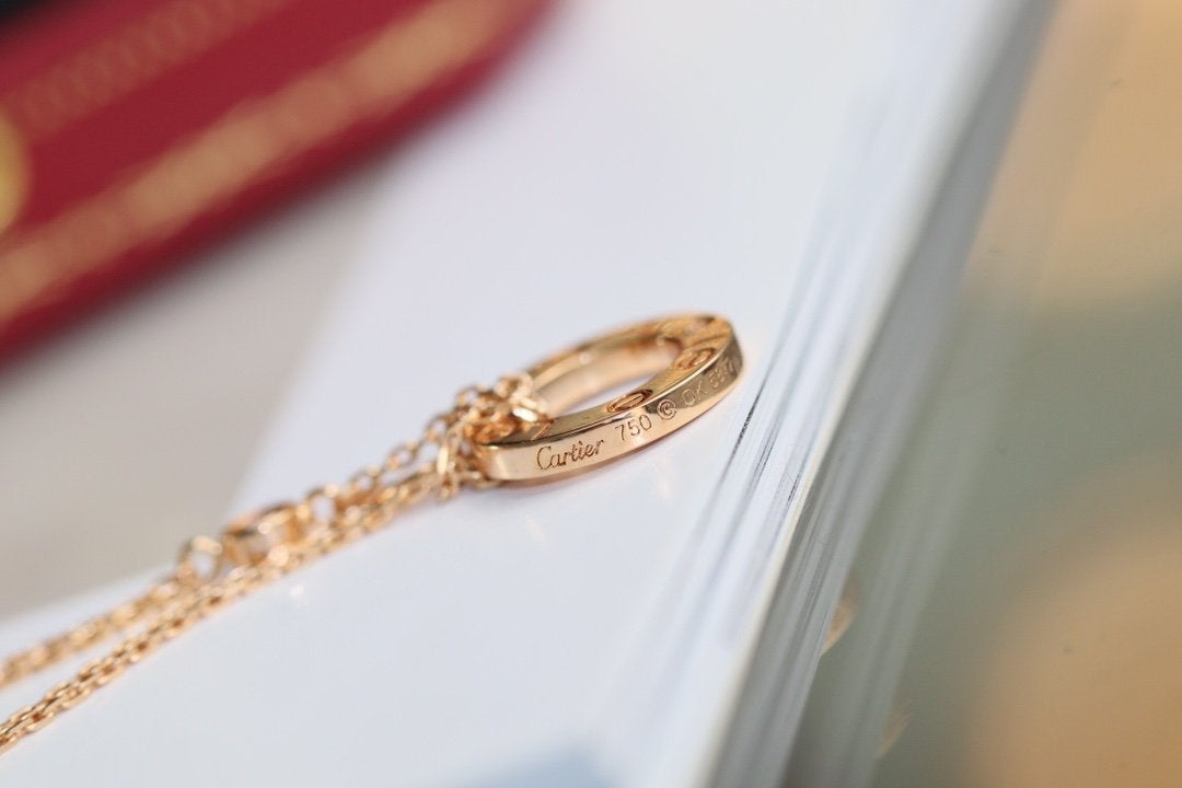 [Eterna Jewels]LOVE NECKLACE ADJUSTABLE ROSE GOLD 2 DIAMOND