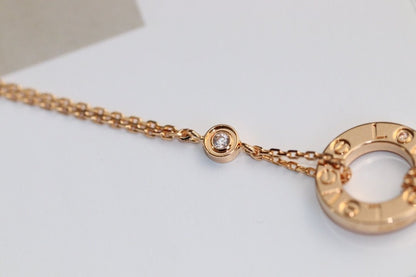 [Eterna Jewels]LOVE NECKLACE ADJUSTABLE ROSE GOLD 2 DIAMOND