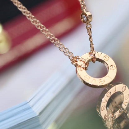 [Eterna Jewels]LOVE NECKLACE ADJUSTABLE ROSE GOLD 2 DIAMOND