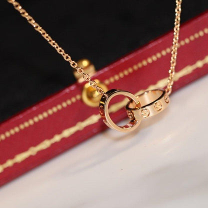 [Eterna Jewels]LOVE NECKLACE PINK GOLD AND SILVER