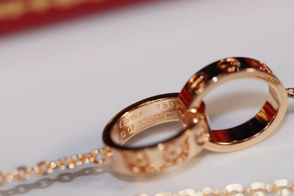 [Eterna Jewels]LOVE NECKLACE PINK GOLD AND SILVER