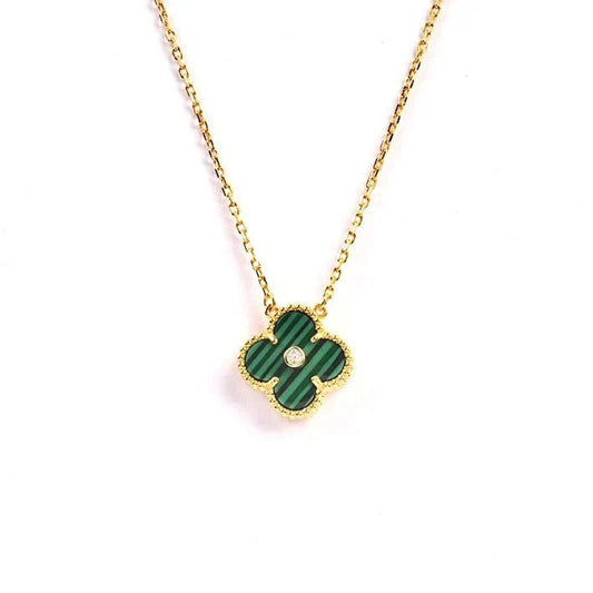 [Eterna Jewels]CLOVER 15MM DIAMOND TURQUOISE NECKLACE