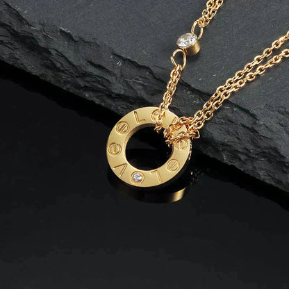 [Eterna Jewels]LOVE NECKLACE 16MM 2 DIAMONDS