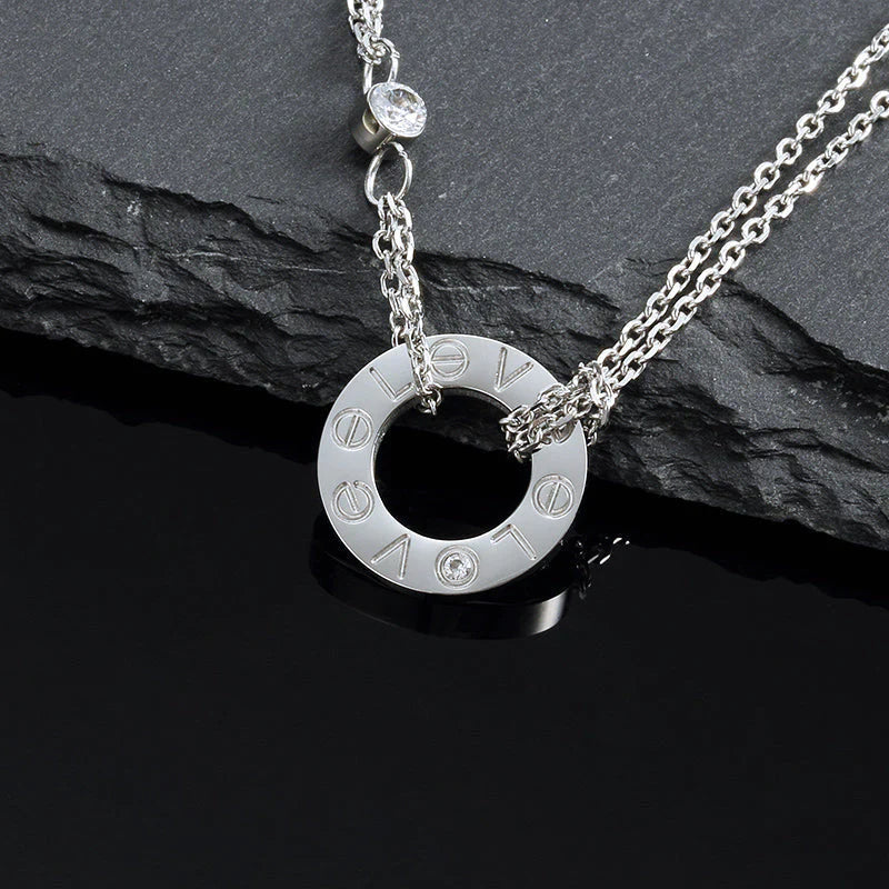 [Eterna Jewels]LOVE NECKLACE 16MM 2 DIAMONDS