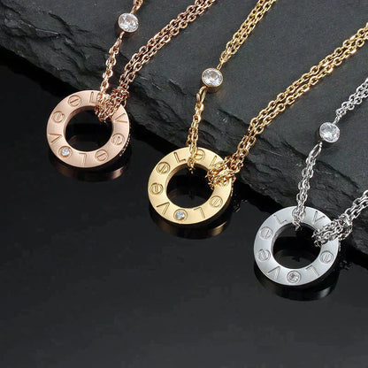 [Eterna Jewels]LOVE NECKLACE 16MM 2 DIAMONDS