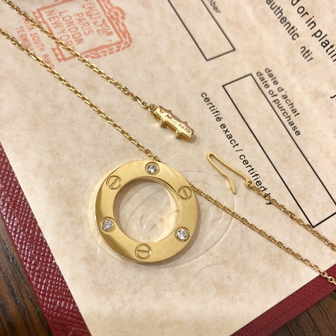 [Eterna Jewels]LOVE NECKLACE 16MM 3 DIAMONDS