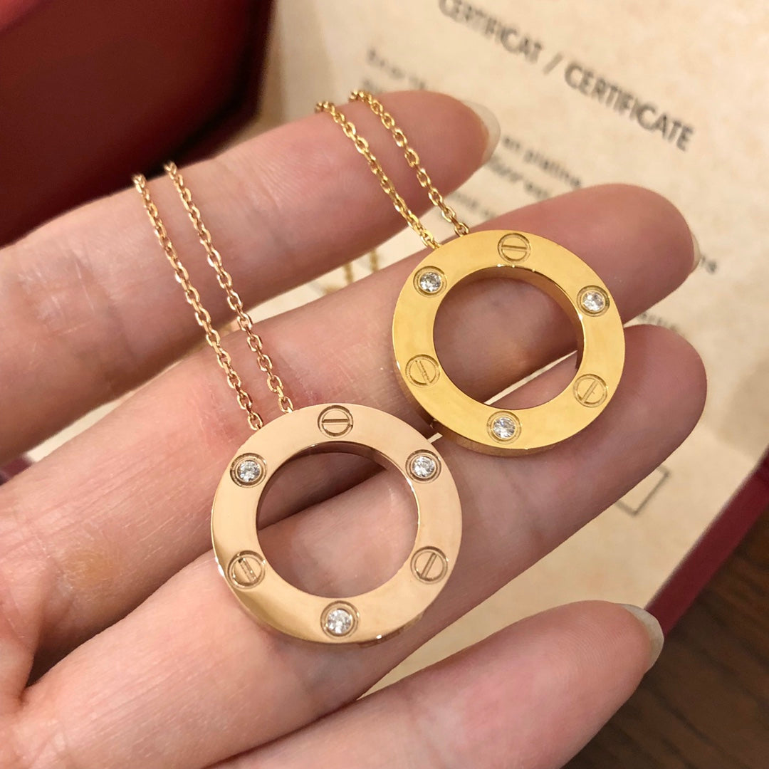 [Eterna Jewels]LOVE NECKLACE 16MM 3 DIAMONDS