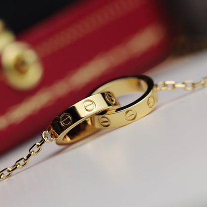 [Eterna Jewels]LOVE NECKLACE DOUBLE RING GOLD