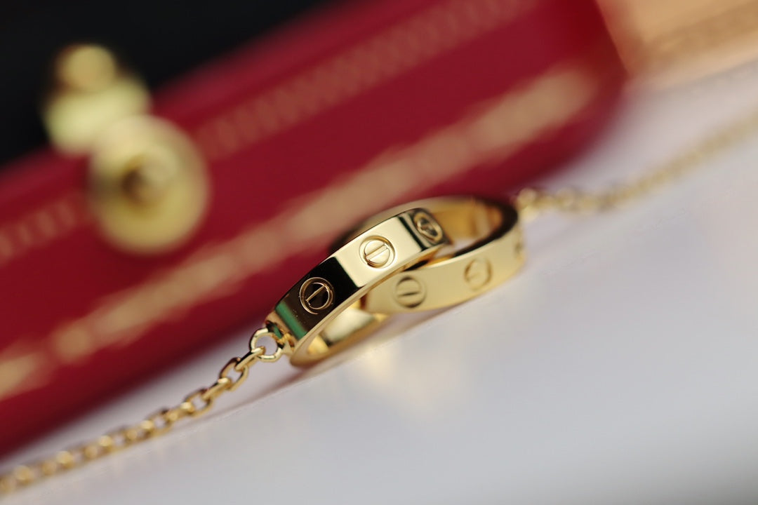 [Eterna Jewels]LOVE NECKLACE DOUBLE RING GOLD