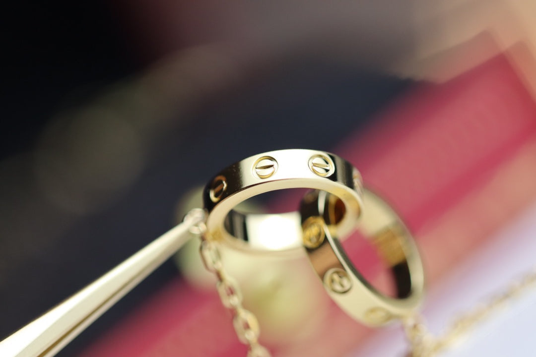 [Eterna Jewels]LOVE NECKLACE DOUBLE RING GOLD