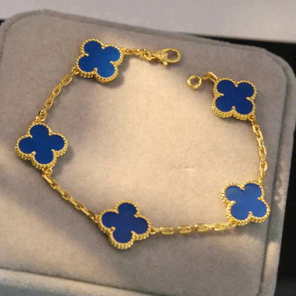 [Eterna Jewels] CLOVER 5 MOTIF BLUE AGATE BRACELET COLLECTION