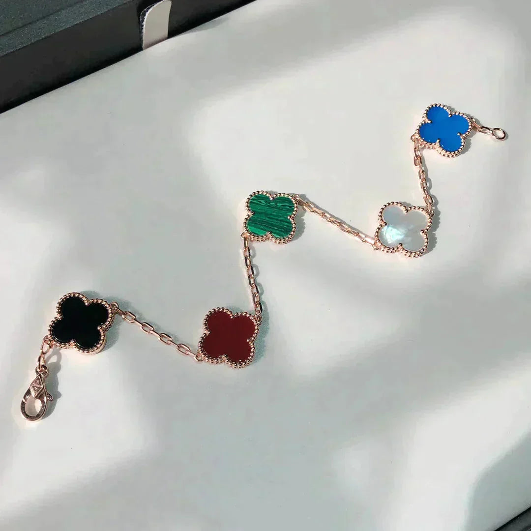 [Eterna Jewels]CLOVER 5 MOTIFS MULTICOLOR BRACELET
