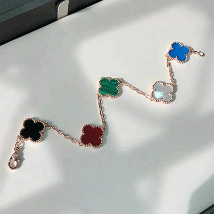 [Eterna Jewels]CLOVER 5 MOTIFS MULTICOLOR BRACELET