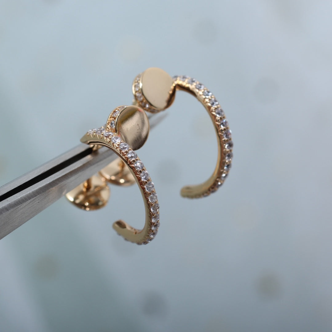 [Eterna Jewels]JUSTE EARRINGS 12.75MM PINK GOLD DIAMOND