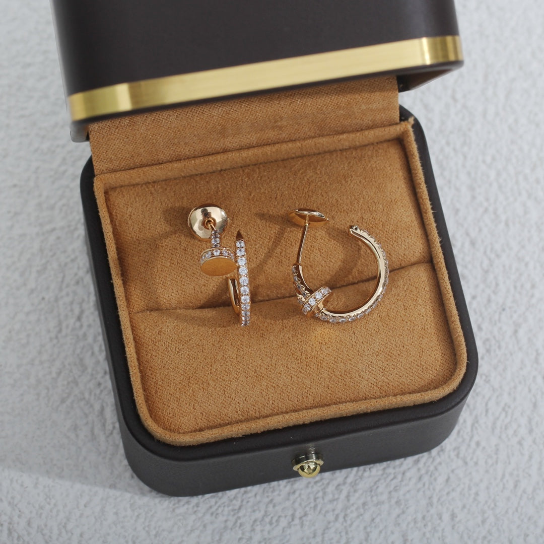 [Eterna Jewels]JUSTE EARRINGS 12.75MM PINK GOLD DIAMOND