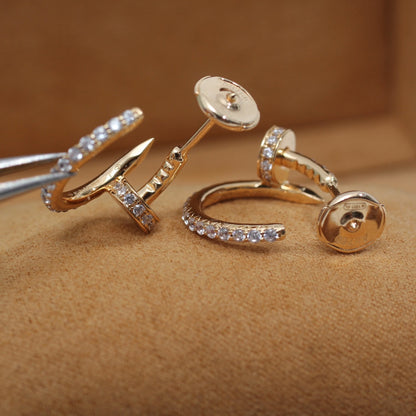 [Eterna Jewels]JUSTE EARRINGS 12.75MM PINK GOLD DIAMOND