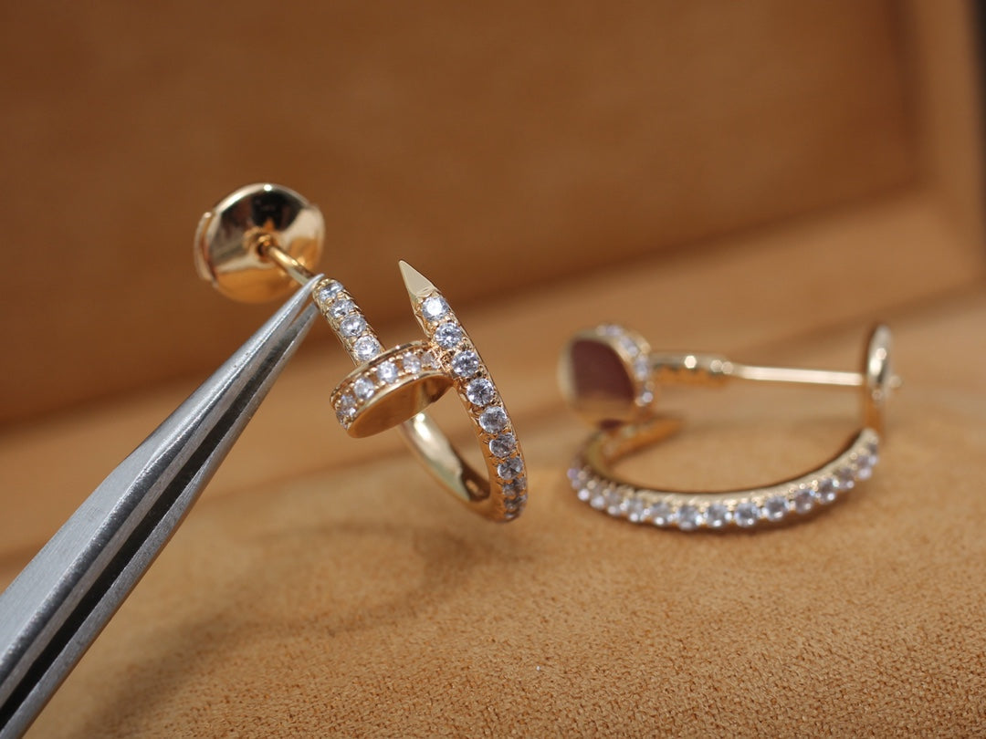 [Eterna Jewels]JUSTE EARRINGS 12.75MM PINK GOLD DIAMOND