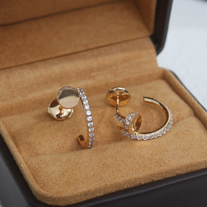 [Eterna Jewels]JUSTE EARRINGS 12.75MM PINK GOLD DIAMOND