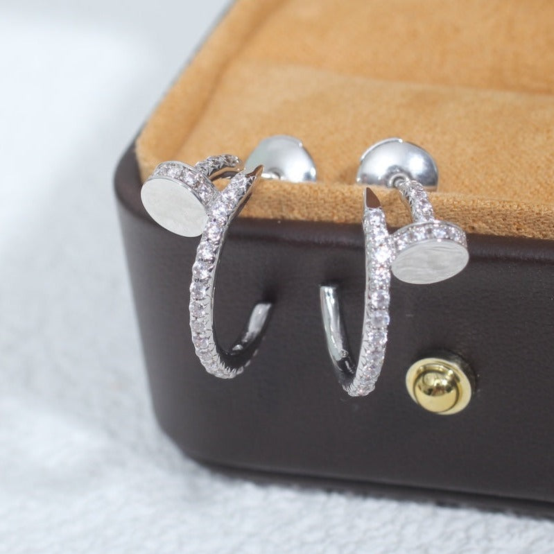 [Eterna Jewels]JUSTE EARRINGS 12.75MM SILVER DIAMOND