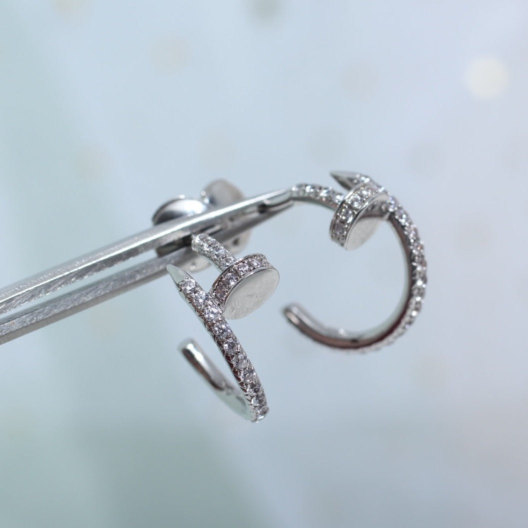 [Eterna Jewels]JUSTE EARRINGS 12.75MM SILVER DIAMOND