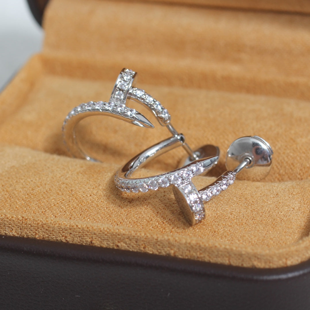 [Eterna Jewels]JUSTE EARRINGS 12.75MM SILVER DIAMOND