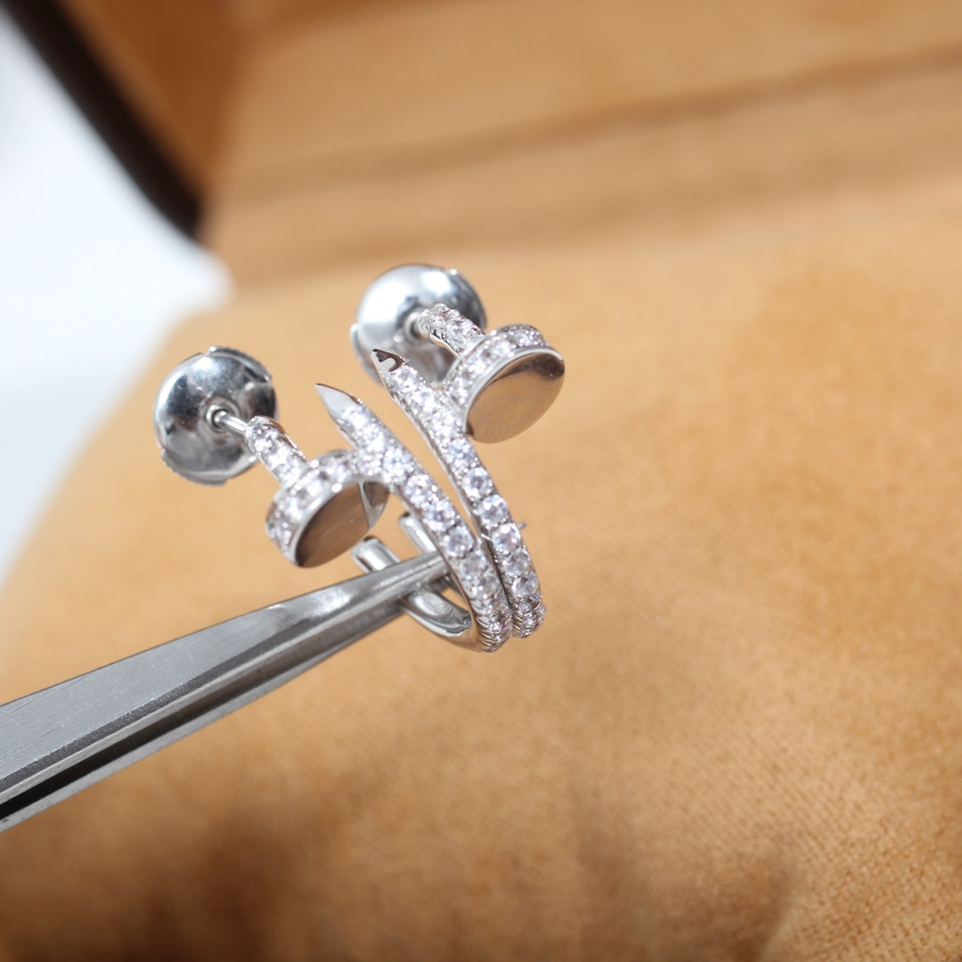 [Eterna Jewels]JUSTE EARRINGS 12.75MM SILVER DIAMOND
