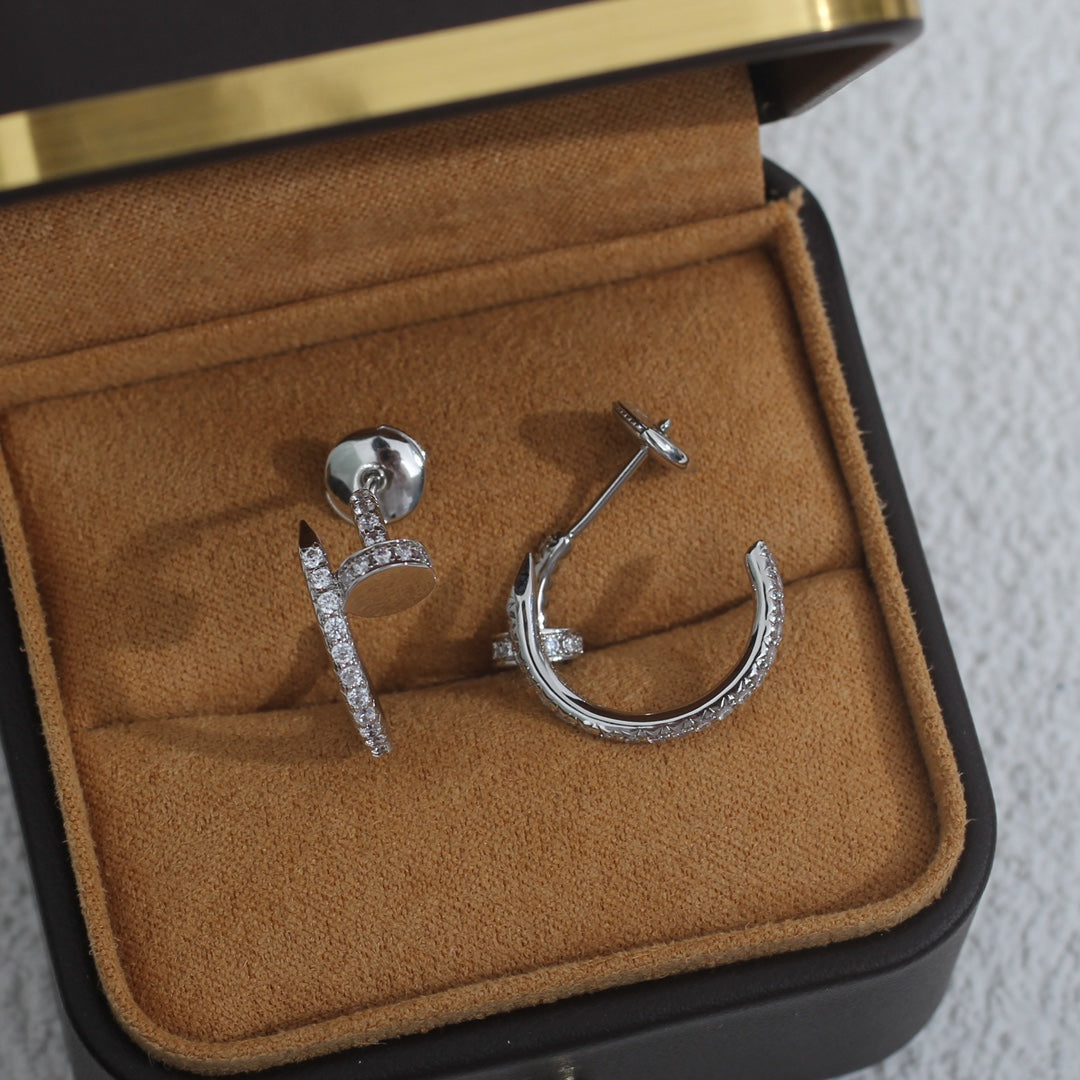 [Eterna Jewels]JUSTE EARRINGS 12.75MM SILVER DIAMOND