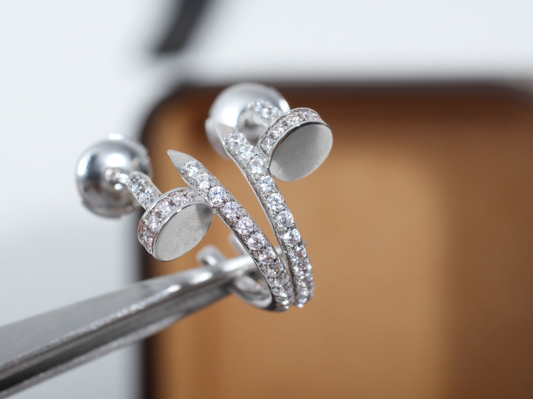 [Eterna Jewels]JUSTE EARRINGS 12.75MM SILVER DIAMOND