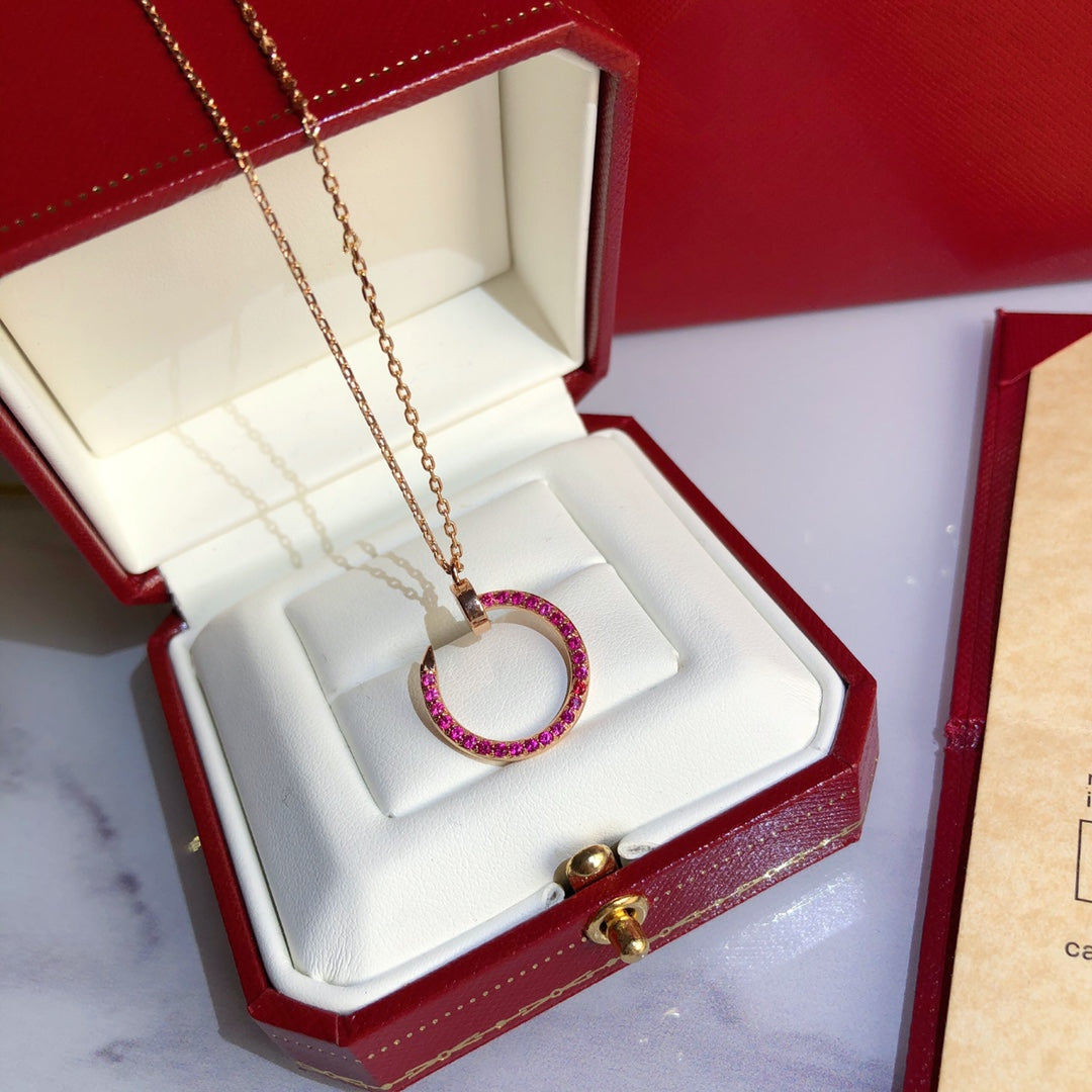 [Eterna Jewels]JUSTE NECKLACE GOLD RED DIAMONDS