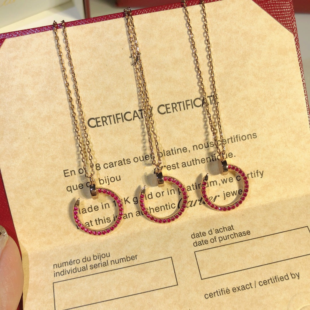 [Eterna Jewels]JUSTE NECKLACE GOLD RED DIAMONDS