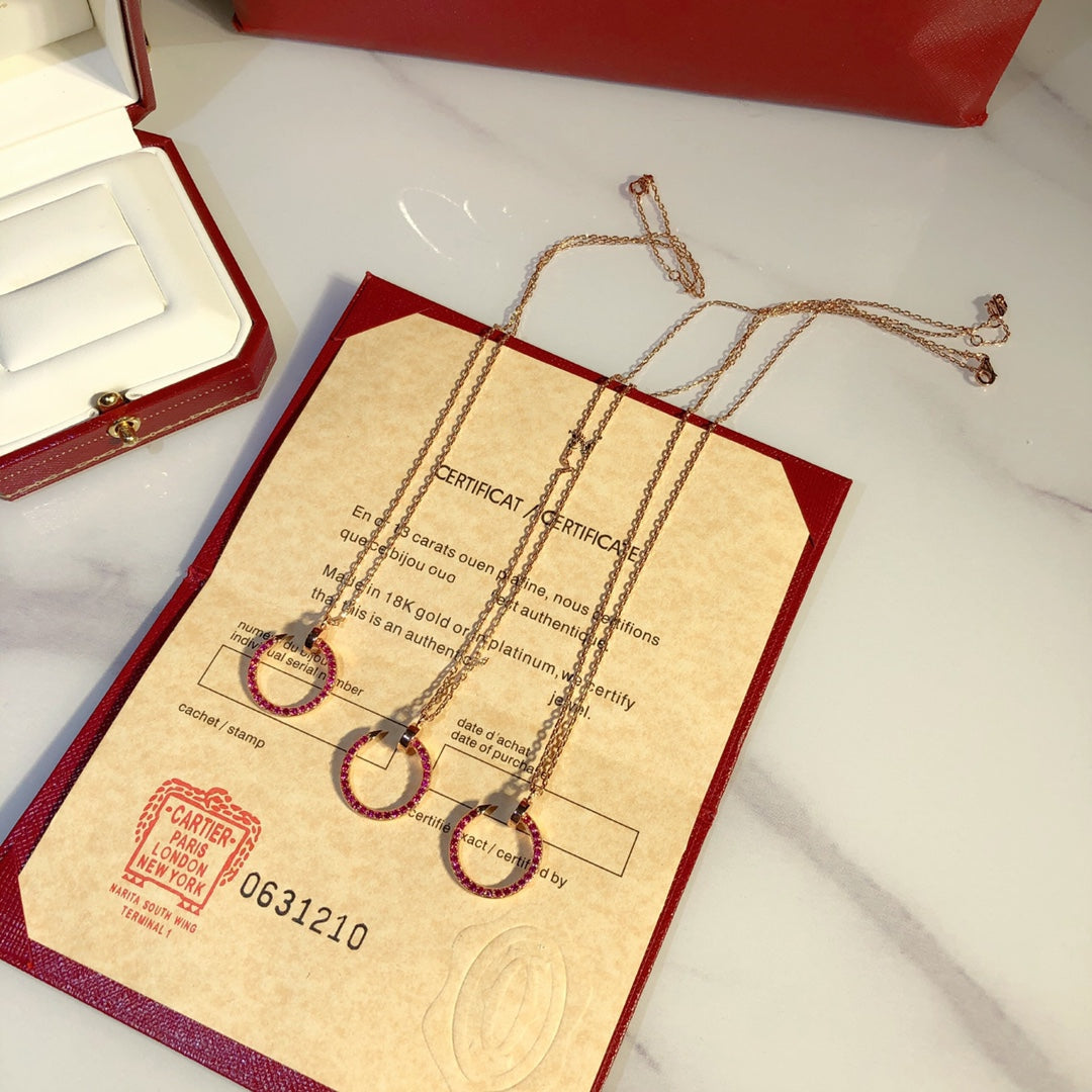 [Eterna Jewels]JUSTE NECKLACE GOLD RED DIAMONDS