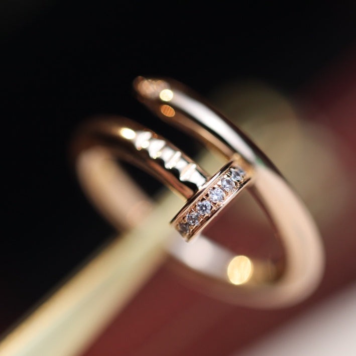 [Eterna Jewels]JUSTE RING 2.65MM PINK GOLD DIAMOND