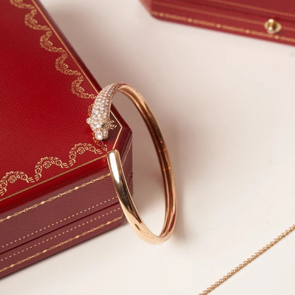 [Eterna Jewels]PANTHERE ROSE GOLD DIAMOND OPEN BRACELET