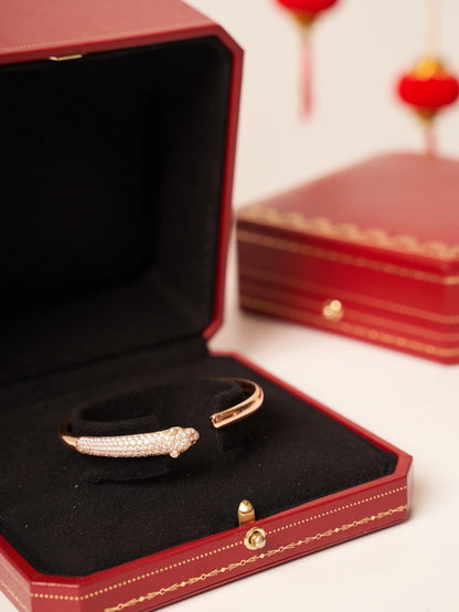 [Eterna Jewels]PANTHERE ROSE GOLD DIAMOND OPEN BRACELET