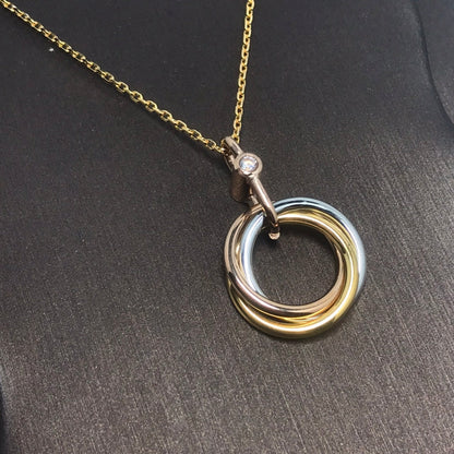 [Eterna Jewels]TRINITY SILVER GOLD PINK GOLD NECKLACE