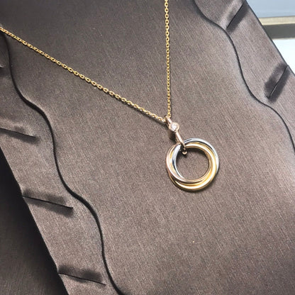 [Eterna Jewels]TRINITY SILVER GOLD PINK GOLD NECKLACE