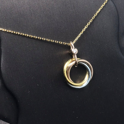 [Eterna Jewels]TRINITY SILVER GOLD PINK GOLD NECKLACE