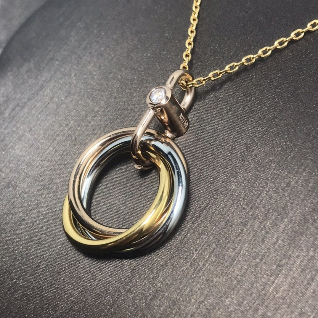 [Eterna Jewels]TRINITY SILVER GOLD PINK GOLD NECKLACE