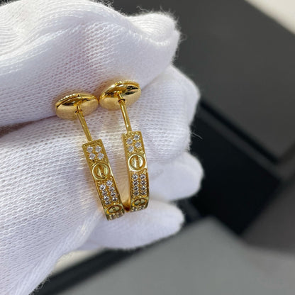 [Eterna Jewels]LOVE DIAMOND GOLD HOOP EARRINGS