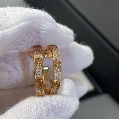 [Eterna Jewels]LOVE DIAMOND PINK GOLD HOOP EARRINGS