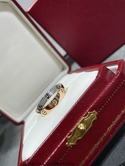 [Eterna Jewels]LOVE PINK GOLD SILVER DIAMOND DOUBLE RING