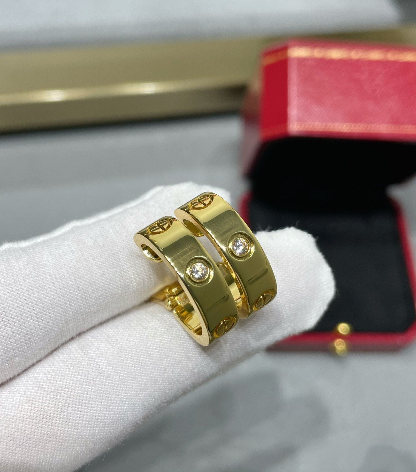 [Eterna Jewels]LOVE 5.5MM 1 DIAMOND EARRINGS