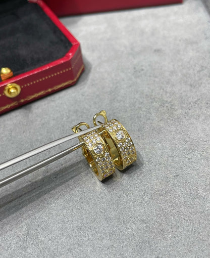 [Eterna Jewels]LOVE 5.5MM DIAMOND PAVED EARRINGS