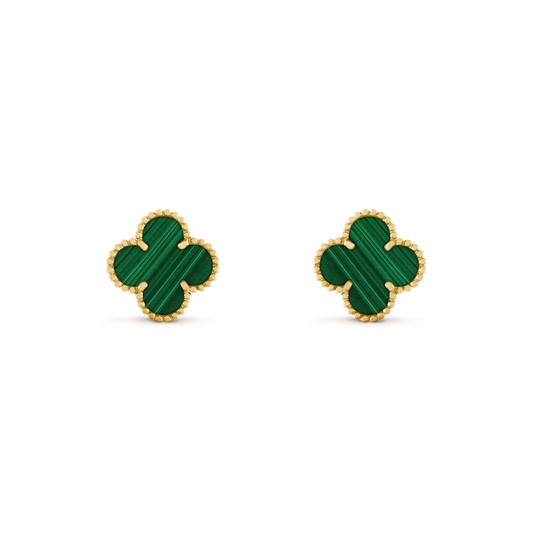 [Eterna Jewels]CLOVER MEDIUM 1 MOTIFS MALACHITE  EARRINGS