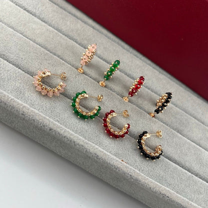 [Eterna Jewels]NEW COLORED GEMSTONE COLLECTION SMALL HOOP EARRINGS