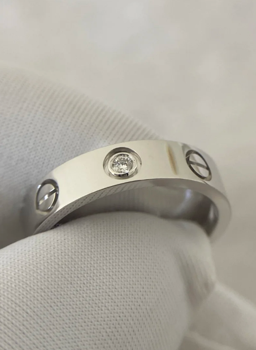 [Eterna Jewels]LOVE RING 4MM 1 DIAMOND SILVER