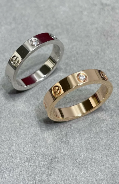 [Eterna Jewels]LOVE RING 4MM 1 DIAMOND SILVER
