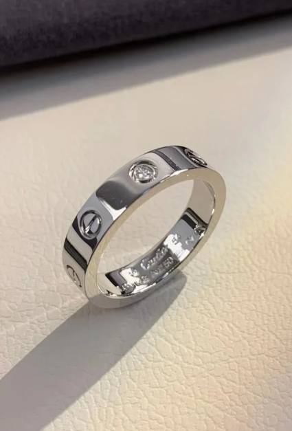 [Eterna Jewels]LOVE RING 4MM 1 DIAMOND SILVER