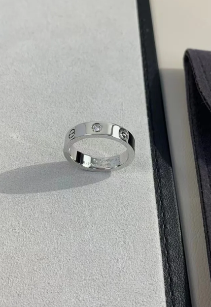 [Eterna Jewels]LOVE RING 4MM 1 DIAMOND SILVER